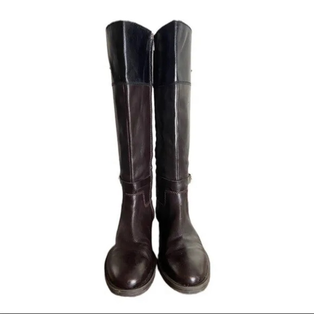 Enzo Angiolini Two Tone Leather Riding Boots